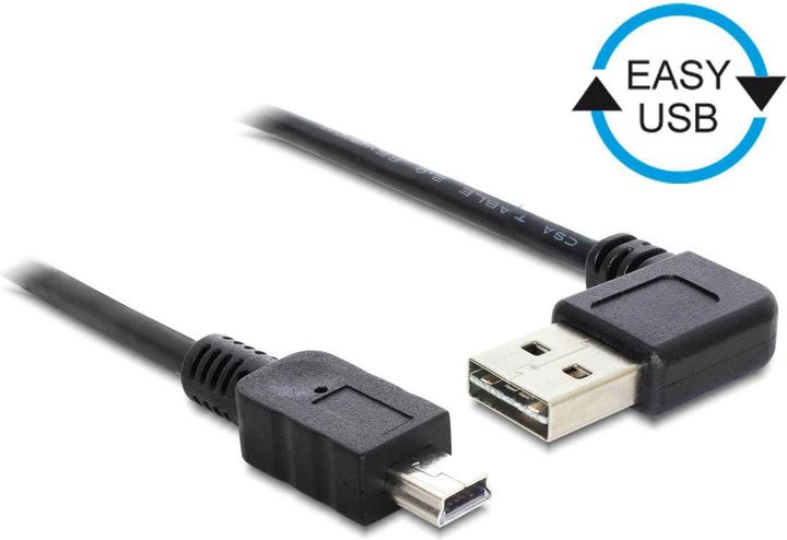 Actual product image Delock USB2.0 cable Easy A-MiniB: 0.5m, black (0.50 m, USB 2.0)