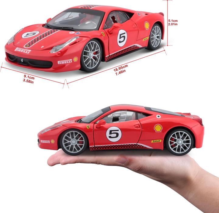 Actual product image Bburago 1:24 Model Car Ferrari 458 Ch