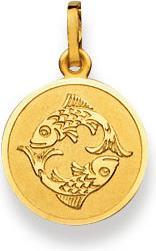 Image du produit Natsumi Schmuck Pendentif Signe du zodiaque Poissons or 18K/750 rond avec ange (750/18 K Or jaune)