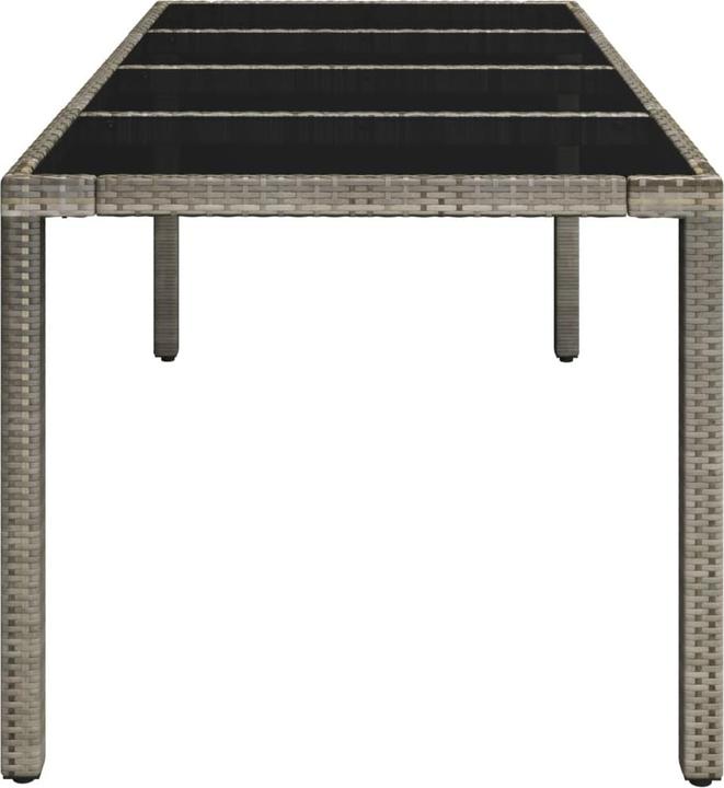 Produktbild vidaXL Gartentisch mit Glasplatte (190 x 90 x 75 cm)