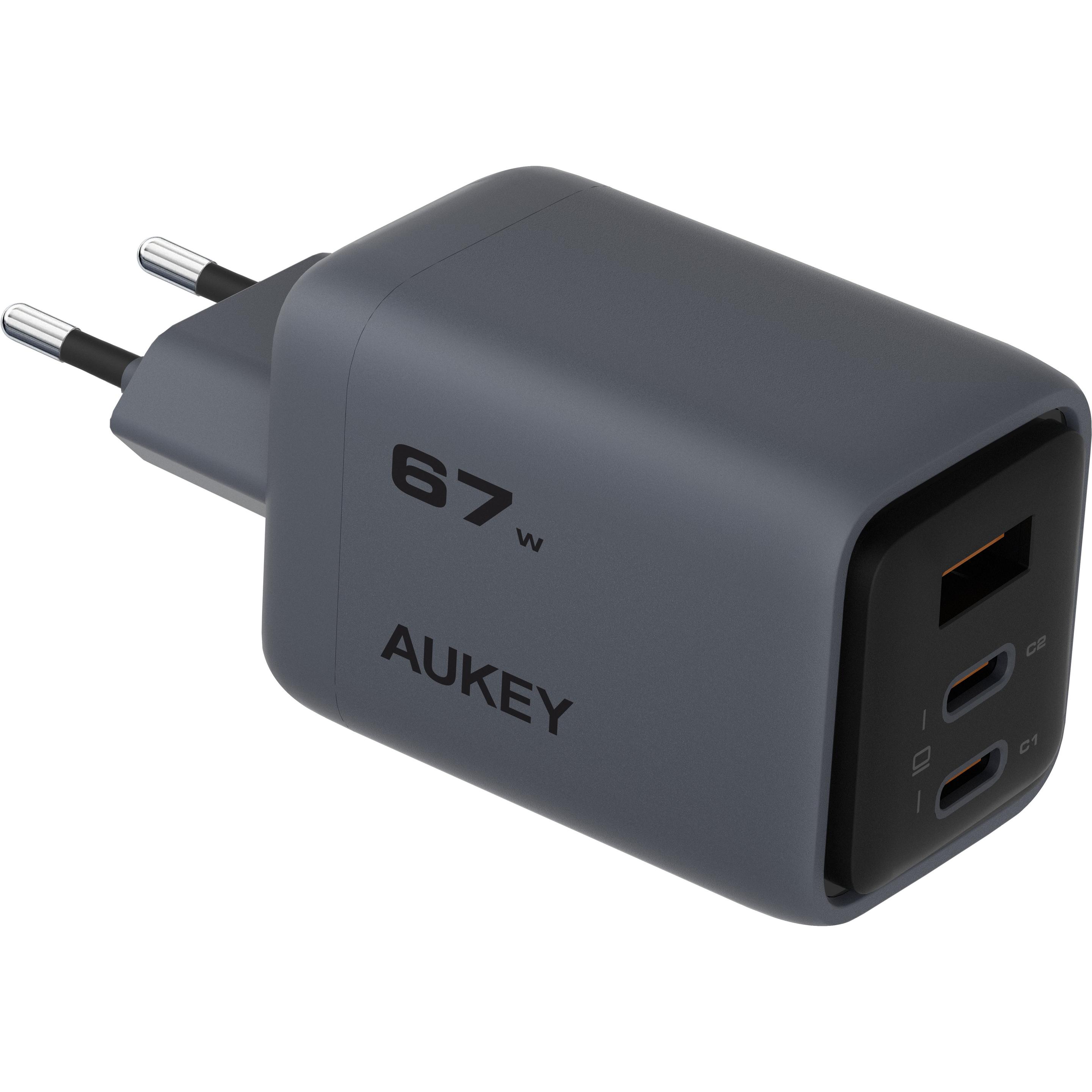 Aukey Comet Mix (67 W), Caricatore USB, Grigio, Nero