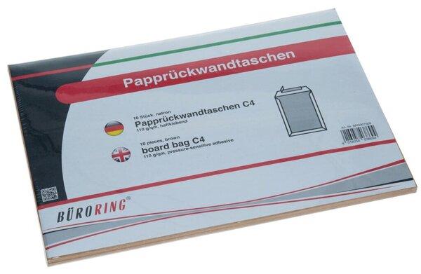 Immagine prodotto Büroring Versandtasche DIN C4, ohne Fenster, haftklebend, Papprückwand, 110g/qm, natronbraun, 10 Stück (10 x)