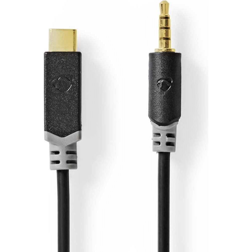 Nedis USB-C™ Adapter USB 2.0 USB-C™ Stecker 3.5 mm Stecker 1.00 m Rund Vergoldet PVC (1 m, USB), Audio Kabel