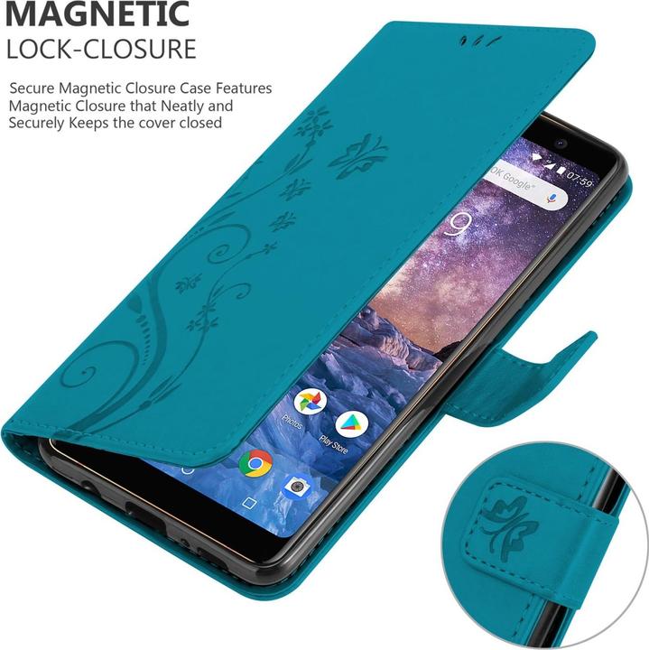 Actual product image Cadorabo Flower Book Case for Nokia 7 PLUS (Nokia 7 Plus)