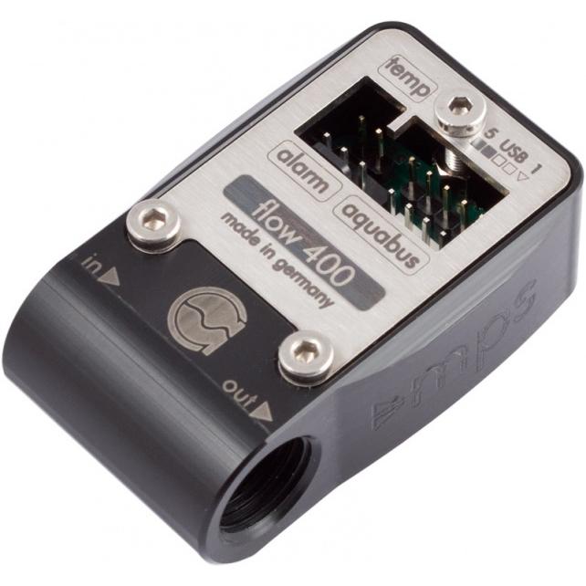 Aqua Computer Durchflusssensor mps flow 400, G1/4, Wasserkühlung Überwachung, Schwarz, Grau
