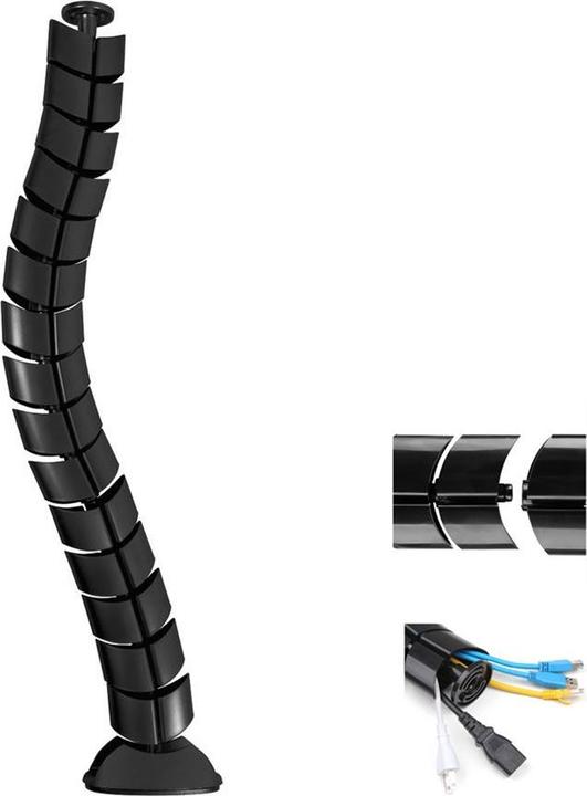 Maclean Cable conduit for desk with length adjustment (Cable conduit, 75 cm)