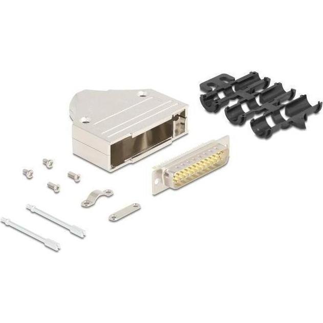 Delock Sub-D Steckergehäuse 25 Pin aus Metall inklusive Stec, Schnittstellenkabel