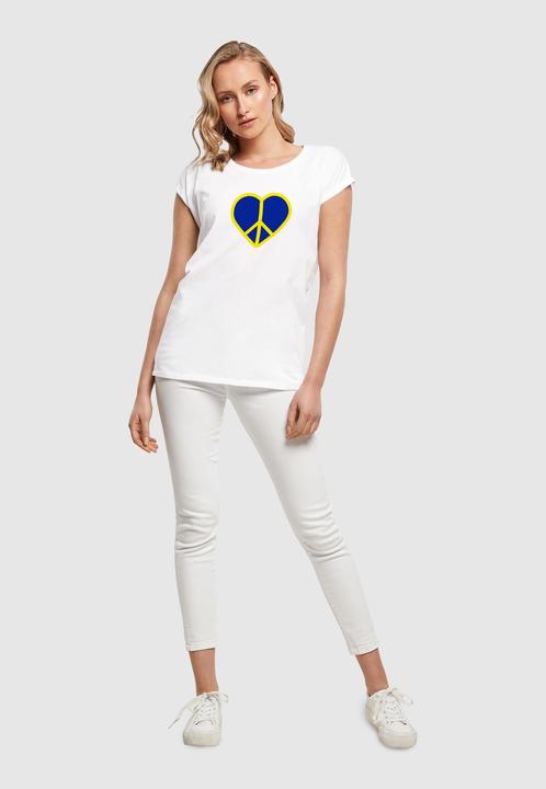Produktbild Merchcode Ladies Peace - Heart Peace Extended Shoulder T-Shirt - 161405 (XL)