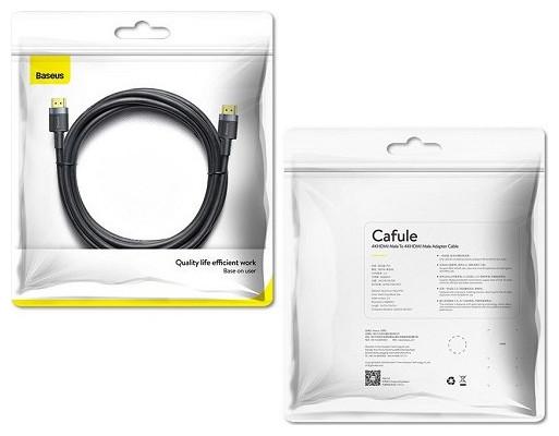 Produktbild Baseus Cafule 4KHDMI Male To 4KHDMI Male Adapter Cable 1m Black (1 m, HDMI, 2.0)