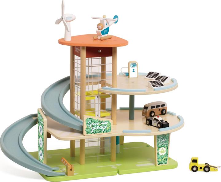 Produktbild Classic World Nachhaltige Holzgarage mit Zubehör, 19-tlg.