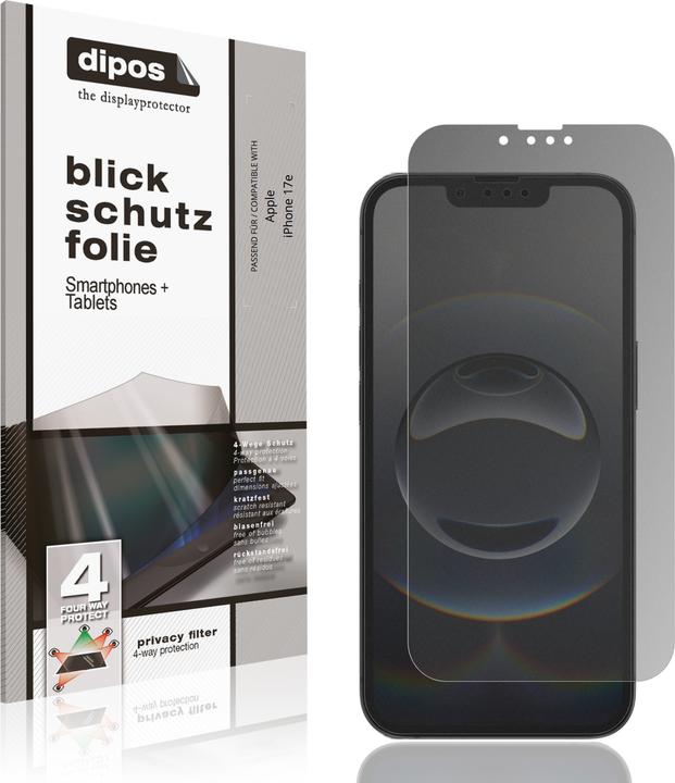 Dipos Privacy Blickschutzfolie 4-Way (Apple iPhone 17e)