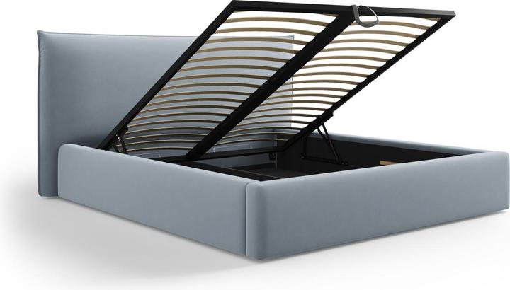 Image du produit Micadoni Lit Coffre en Velours Avec Tête de Lit, "Kaelle", 223x180x111Fabriqué en Europe (140 x 200)