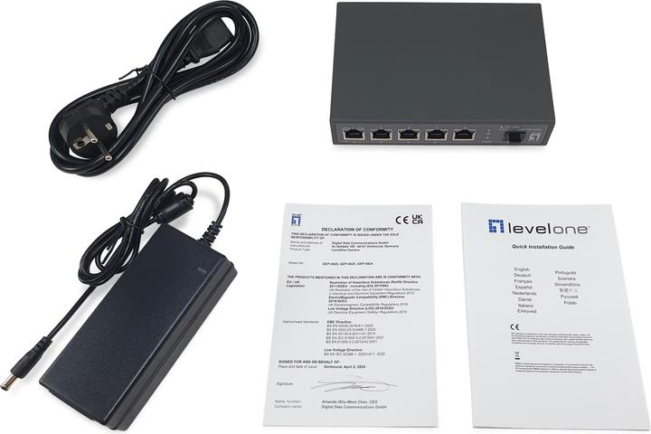 Actual product image LevelOne Switch 6x GE GEP-0625 2.5GbE 57W 8xPoE+ sw (6 ports)