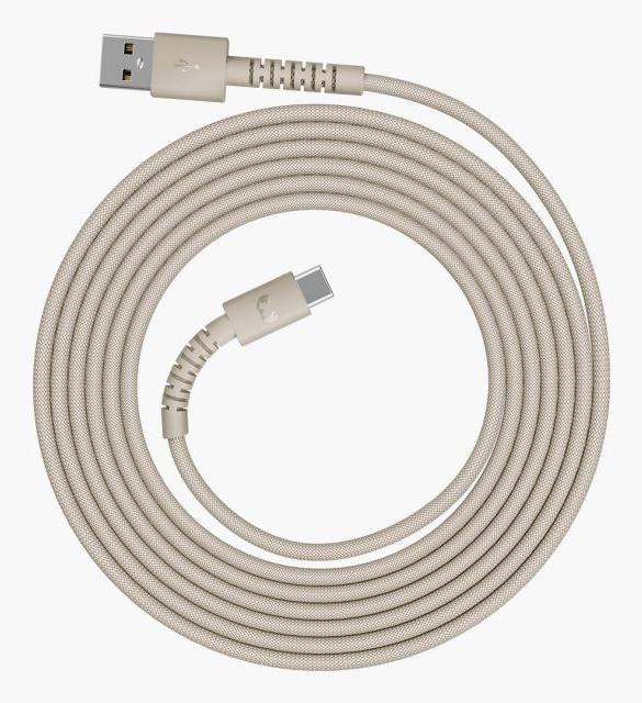 Image du produit Fresh'N Rebel Fresh 'n Rebel USB-A zu USB-C silikon geflochtenes Kabel"FlexWave" 2m, Silky Sand (2 m, 18 W)