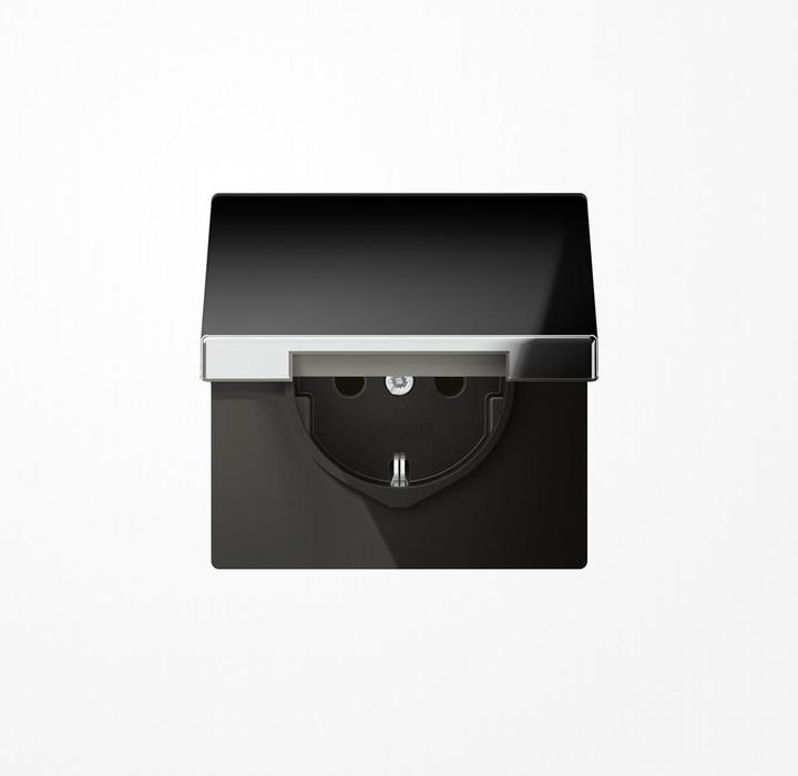 Produktbild JUNG Steckdose 1f chr glz LS UP m.BS Klappd GCR1520KIKL