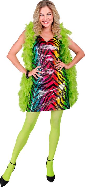 Image du produit Widmann Robe de soirée à paillettes avec motif tigre arc-en-ciel (M)