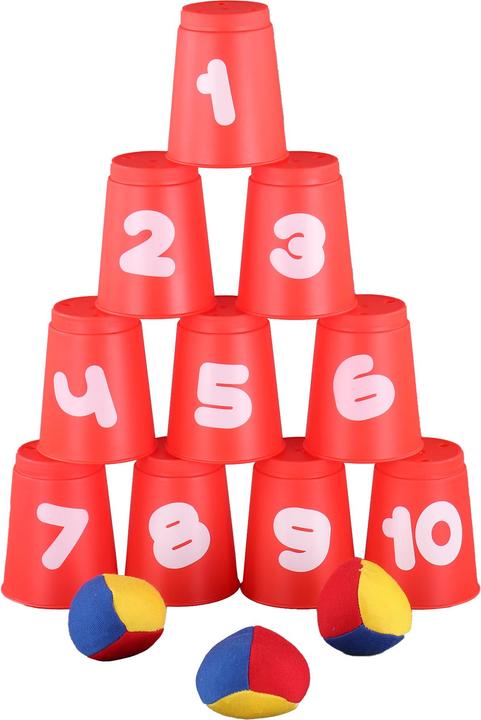 Idena Gioco del lancio della palla 10 tazze, 3 palle da lancio (2 - 8 Giocatori)