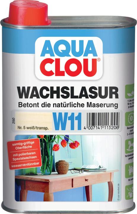 Clou Aqua wax glaze W11 (White, 0.25 l)