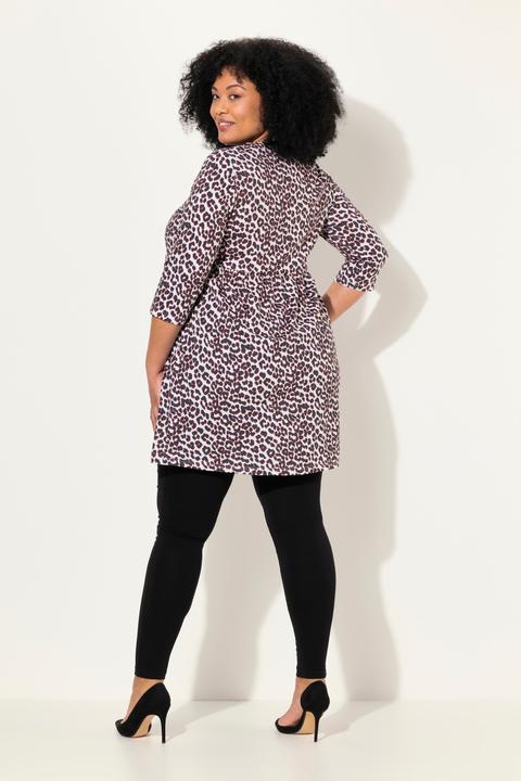 Produktbild Ulla Popken Longshirt, Leomuster, A-Linie, Rundhals, 3/4-Arm (50, 52)