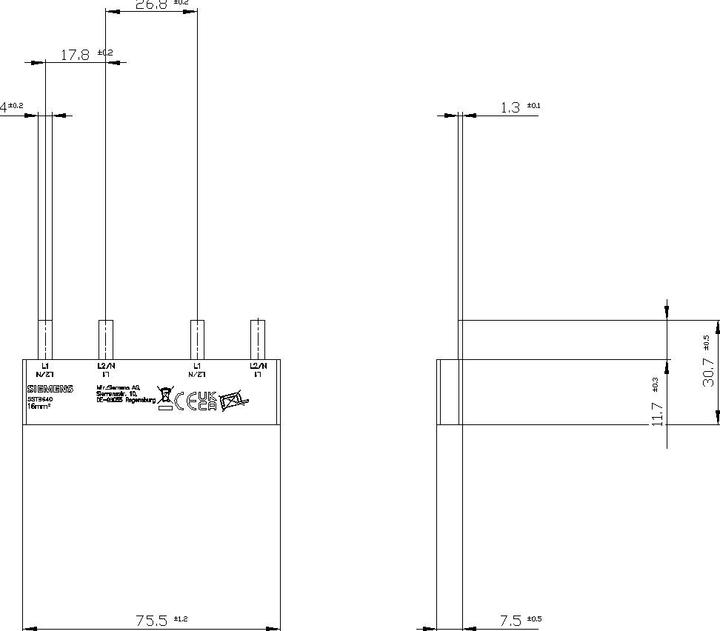 Produktbild Siemens Phasenschiene 3ph 18mm 75,5mm 16qmm 80A 5ST3640