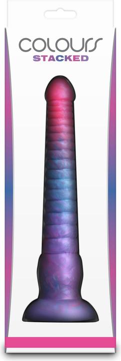 Actual product image NS Novelties colours stacked 9 inch dildo pink/blue
