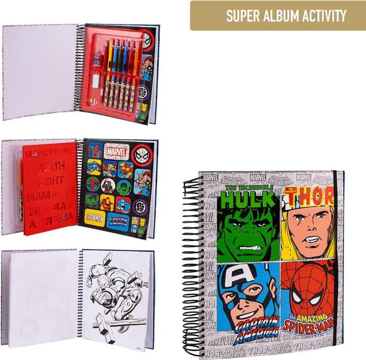 Actual product image super activity album coloreable, red