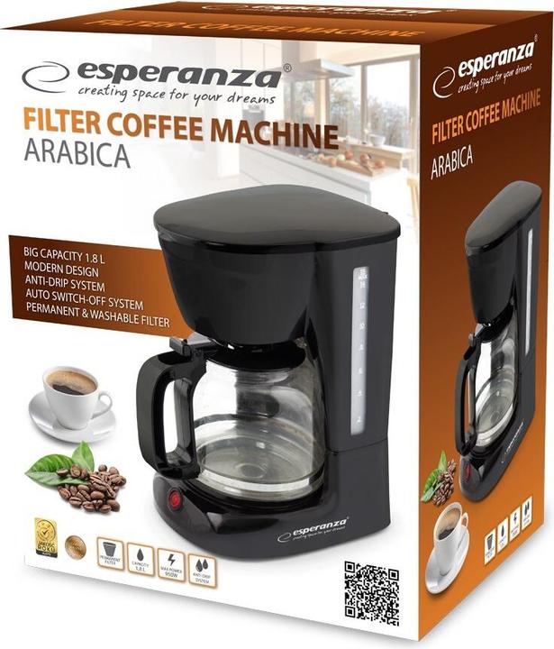 Image du produit Esperanza EKC005 Machine à café Machine à café filtre 1 8 l