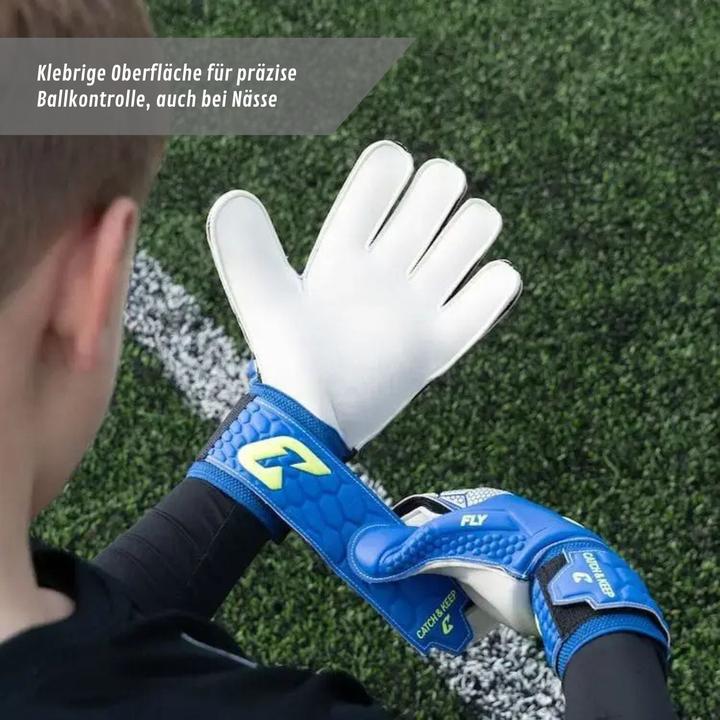 Actual product image Catch & Keep Fussballhandschuhe Fly Kids Blue Soul Gr. 6 Torwart Goalie Handschuhe (6)