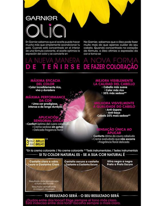 Produktbild Garnier OLIA Coloración Permanente #6,0 Rubio Oscuro 4 pz (6.0 Dunkelblond)