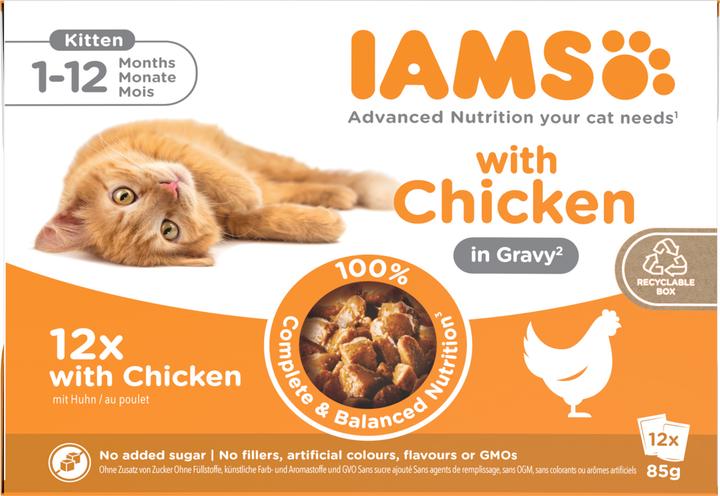Actual product image Iams Delights kitten with chicken 12x85g (Junior, 12 pcs., 1020 g)