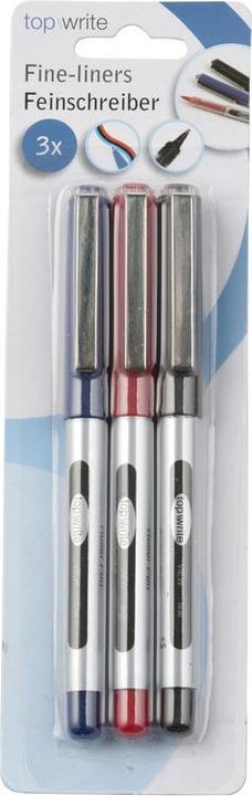 Topwrite Fineliner 3pcs (Black, Blue, Red, 3x)
