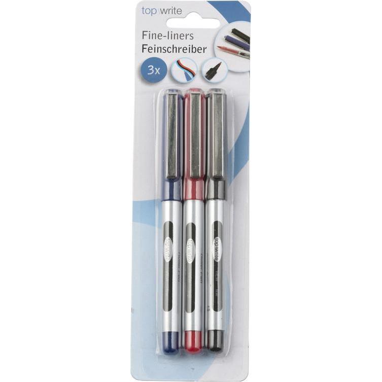 Topwrite, Schreibstifte, Fineliner 3pcs (Rot, Schwarz, Blau, 3 x)