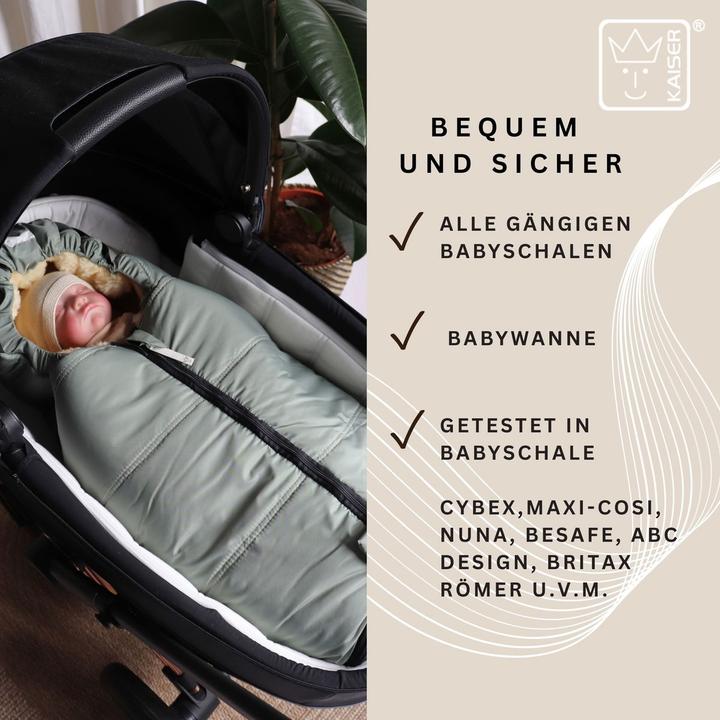 Produktbild Kaiser Baby Kaiser Babyschalen Fusssack aus Lammfell Naadja, salbei green/grey