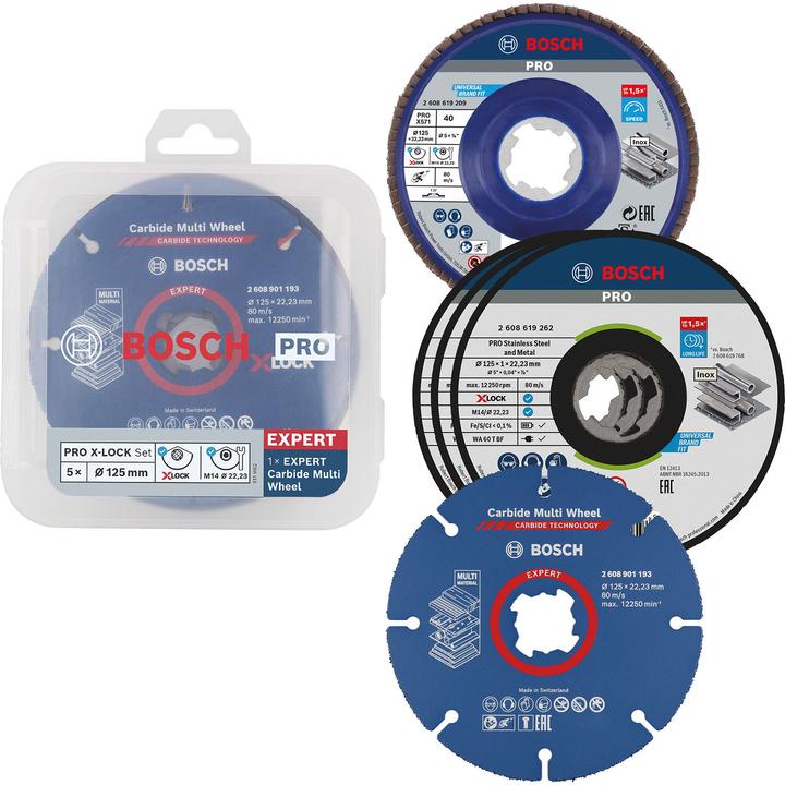 Produktbild Bosch Professional Zubehör PRO Schneiden und Schleifen X-Lock Set, 125 x 1 x 22,23 mm