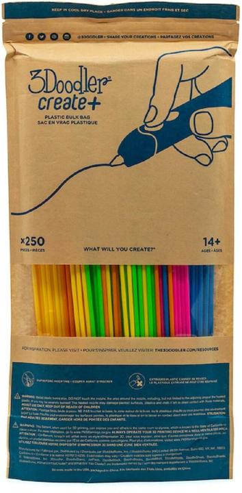 Produktbild 3Doodler Filament Start+ 250 neonrot neonorange neongruen neongelb neonpink/ / Neon Kompostierbarer (2.50 mm, 1 g, Mehrfarbig)
