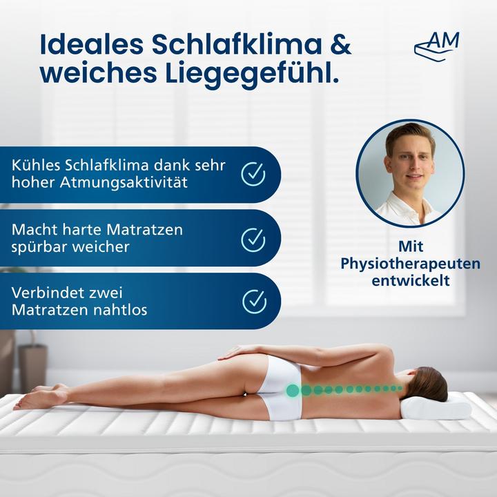 Image du produit AM Qualitätsmatratzen Kühlender Matratzentopper für den Sommer (150 x 200 cm)