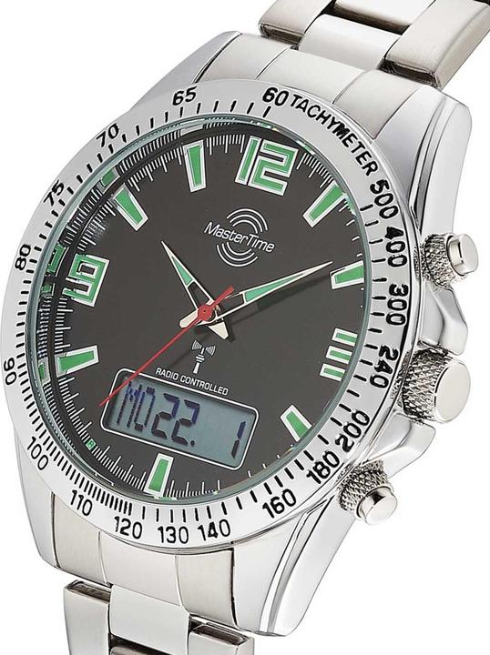 Actual product image Master Time MTGA-10874-22M Sporty Big Date (Sports watch, Radio-controlled clock, Chronograph, 42 mm)