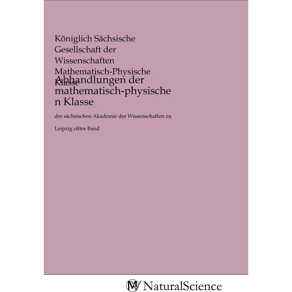 Abhandlungen der mathematisch-physischen Klasse, Fachbücher