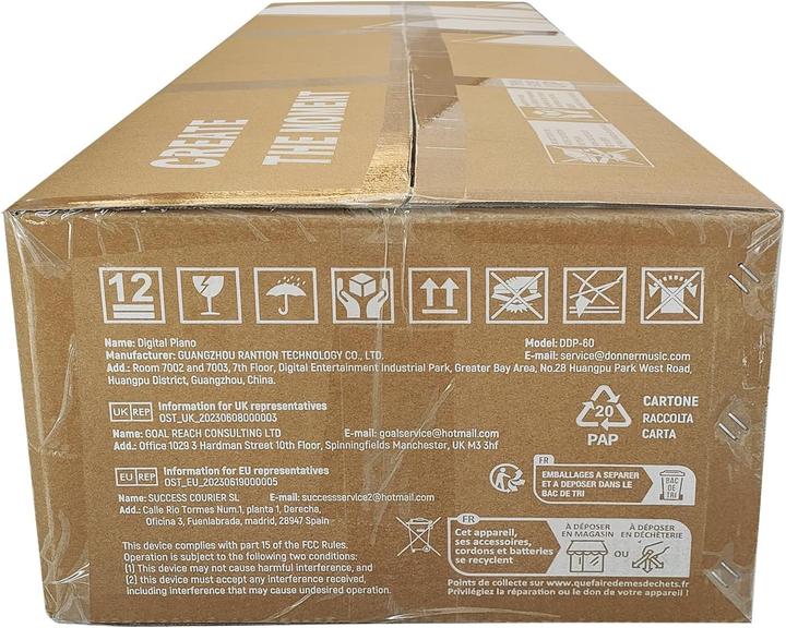 Produktbild Donner Digitalpiano mit 88 Tasten, sensibler Anschlag, 128 Stimmen, Aufnahme, 8 Hall, drei Pedale (88 Tasten)