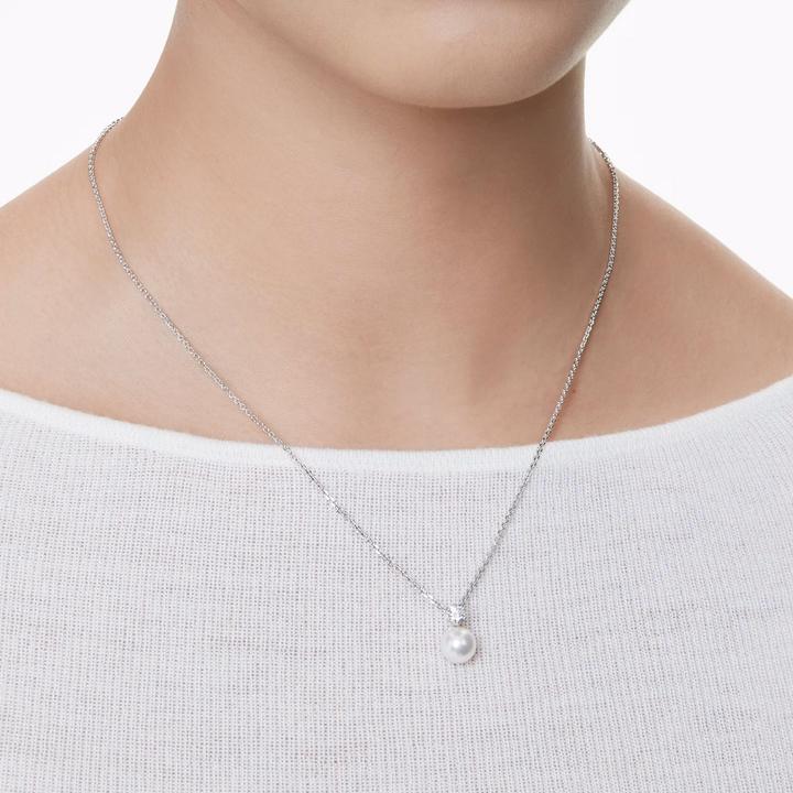 Produktbild Swarovski Matrix Halskette Kristallperle Rundschliff Weiss (Swarovski Metall)