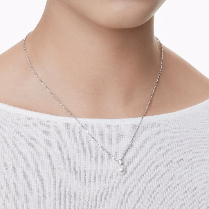 Immagine prodotto Swarovski Matrice collana perle di cristallo taglio rotondo bianco (Metallo Swarovski)