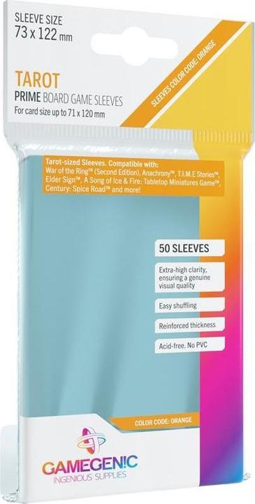 Gamegenic GGS10041 - Prime Tarot Kaart Formaat Wrappers 73 x 122 mm - Transparant (50 wikkels)