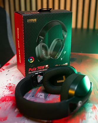 Image du produit Marvo Pulz 70W Casque de jeu, noir, tri-mode (Filaire, Sans fil)