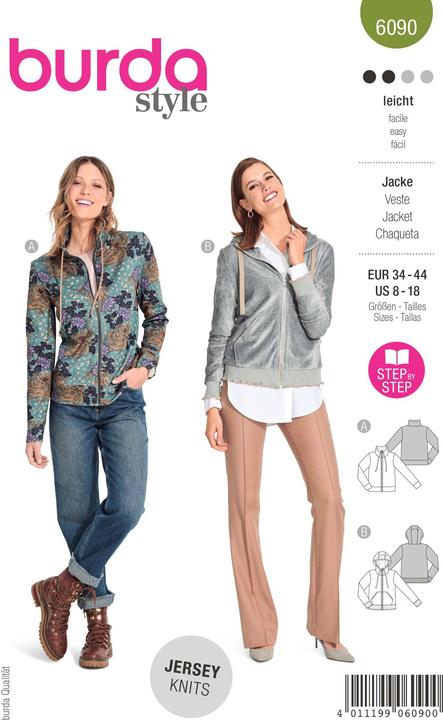 Actual product image Pattern sweat jacket with zipper