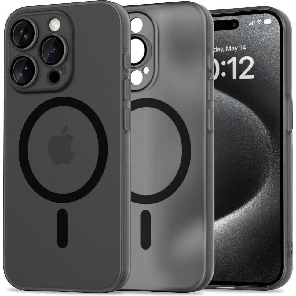 Tech-Protect MagSlim MagSafe Case (Apple iPhone 15 Pro), Smartphone Hülle, Schwarz