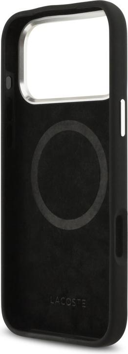 Actual product image Lacoste Silicone Metal Logo MagSafe Case for iPhone 17 Pro Max Black (Apple iPhone 17 Pro Max)