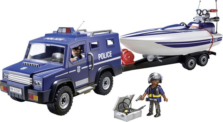 Produktbild Playmobil Polizei-Truck mit Speedboot (5187, Playmobil City Action)