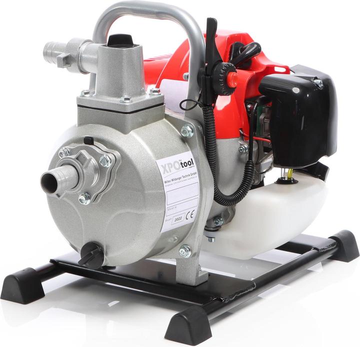 Produktbild XPOtool Benzin Wasserpumpe 1,47kW 38mm 15000l/h 35m Gartenpumpe 2-Takt-Motor (Gartenpumpe)