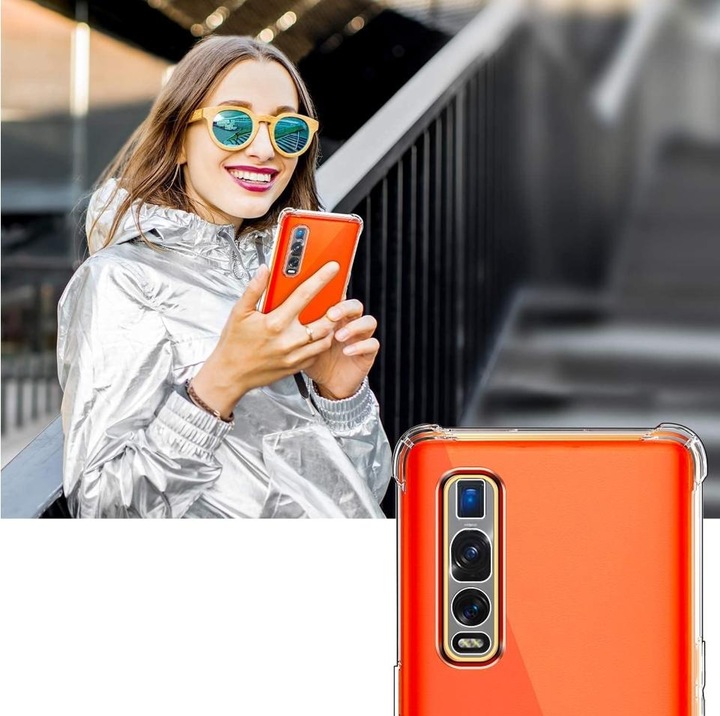 Produktbild Screenguard Oppo Find X2 Pro Hülle Crystal Soft Airbag Bumper (Oppo Find X2 Pro)