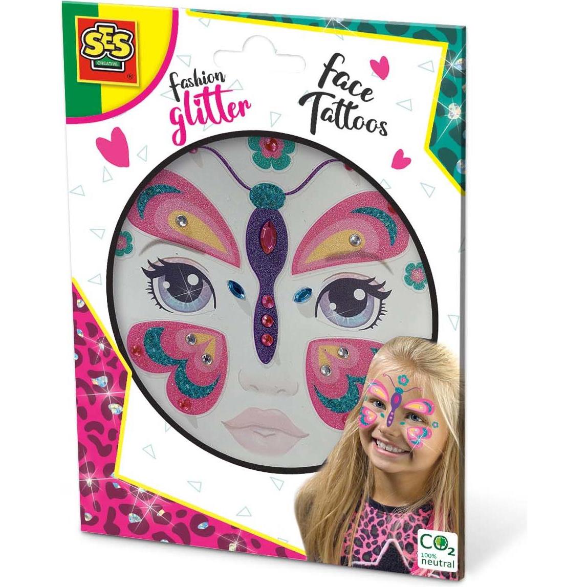 Ses Mode Glitter Gesicht Tattoos - Schmetterling